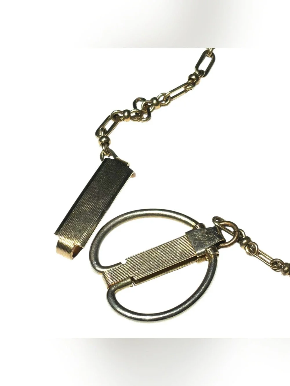 Antique Gold Filled Vest Pocket Watch Chain Clip Vintage Patented Art Deco GF
